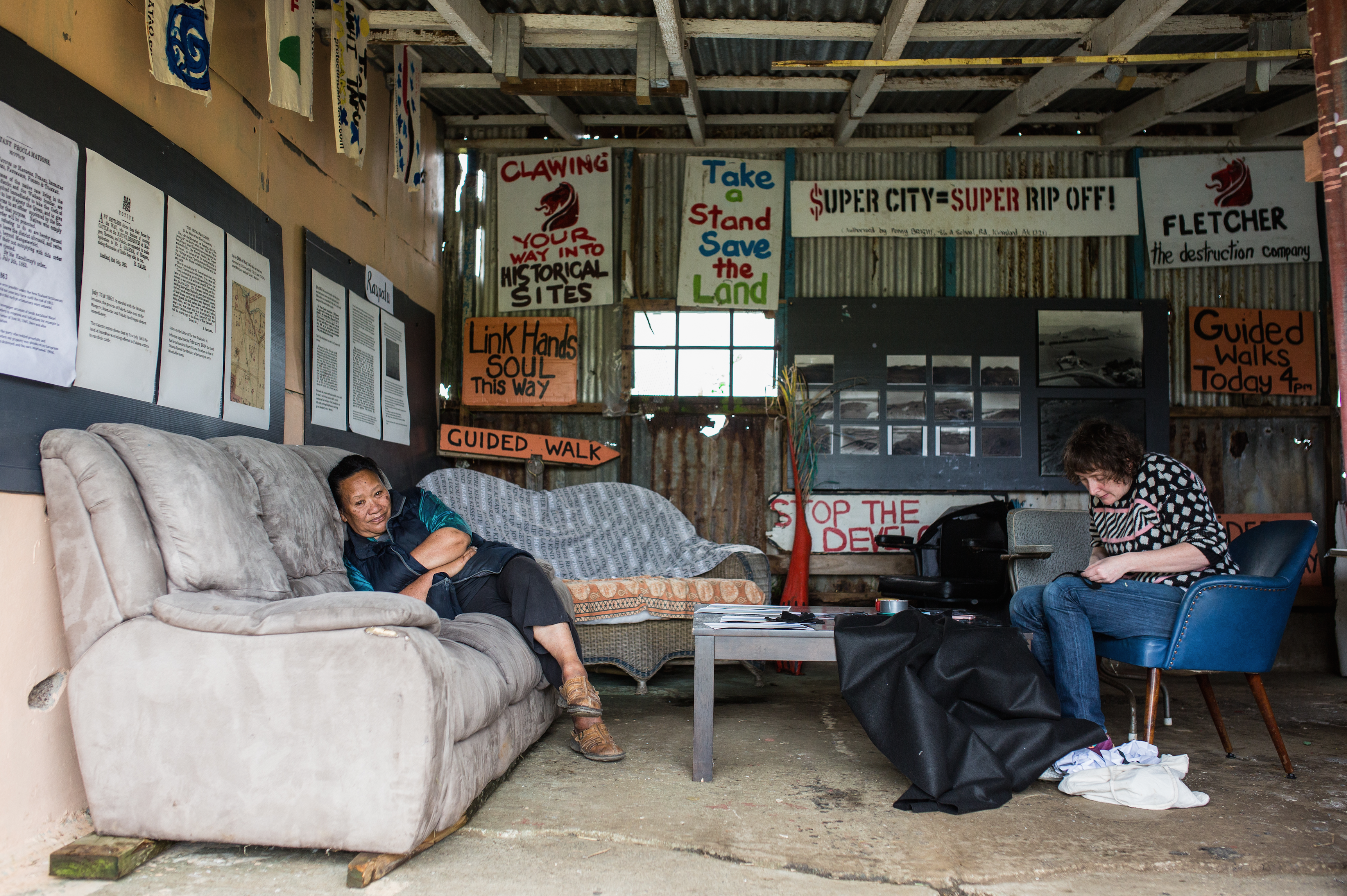 Betty King and Rebecca Hobbs at Kaitiaki Village in Ihumatao. SOUL campaign.